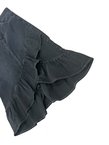 MOLO TEEN GIRLS BLACK BELINDA DENIM RUFFLE WRAP AROUND SKIRT HI LO HEM 16 - Picture 5 of 14