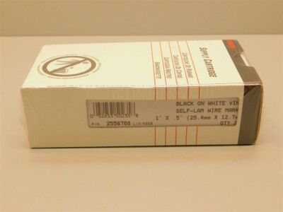 Kroy 2556708 1''x.5'' Bk/Wht Vinyl Self-Lam Wire Marker Cartridge for K Series 