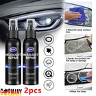 2x Car Headlight Restoration Set Fluid Repair Kit Plastic Light Polish Cleaner