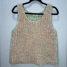Crocheted Multicolored Sweater Vest from Leia N Co. Size Medium