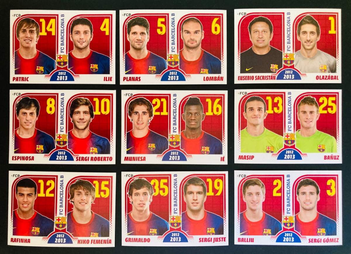 2012-13 Panini Barcelona B 13 sticker team lot | eBay