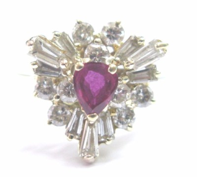 Natürlicher Rubin & Diamant Gelbgold Schmuck Ring 14Kt 1,40Ct