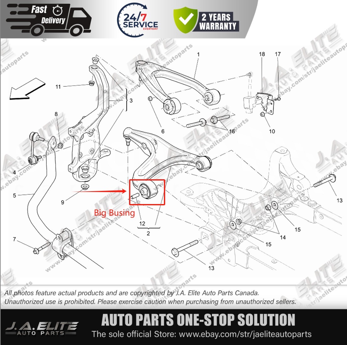 Front Lower Control Arm Big Bushings for Maserati Ghibli Quattroporte,Betterment