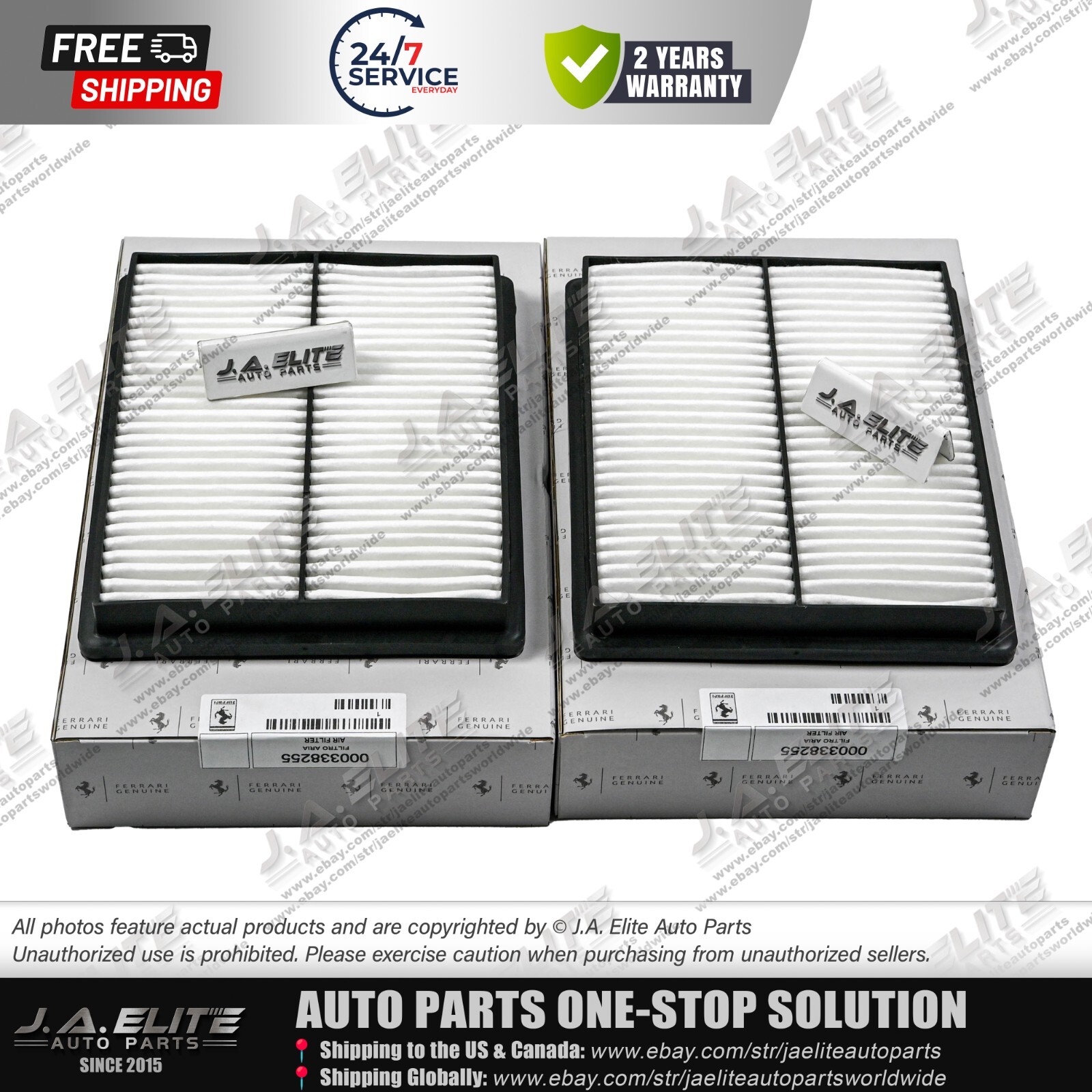 2pcs Air Filters for Ferrari Portofino Roma, 338255