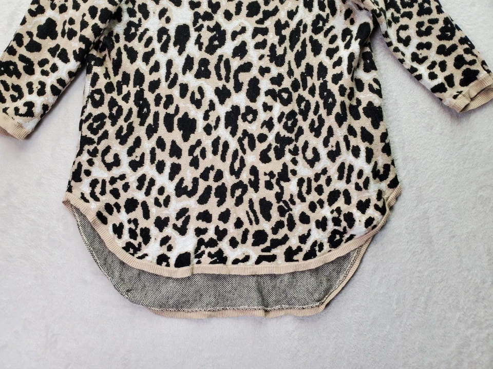 Suéter Mujer New York & Company Medio Tostado Estampado Animal Tejido Algodón Manga Larga Foto 3 de 4