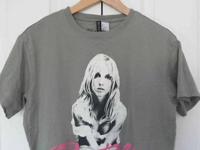 T shirt Brittany Spears Sz Sm Khaki Cropped Divided by H M Tag