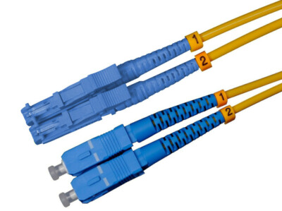 CONBIC  5m Fibre Optic E2000 SC Patch Cable OS2 Duplex Fibre Optic Cable Yellow