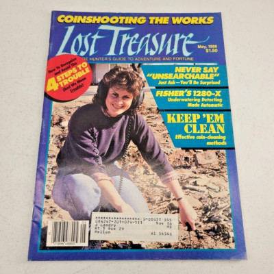 Lost Treasure Magazine May 1986 Metal Detecting Coin Cleaning Methods Fisher