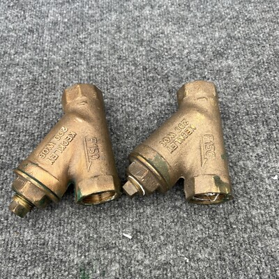 Lot of 2 - KECKLEY Brass Y Strainer 1'' Threaded Wye Strainer 2000 WOG Used