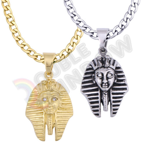 Egyptian Pharaoh King Tut Men's Stainless Steel Necklace Pendant Chain*P216 - Afbeelding 1 van 12