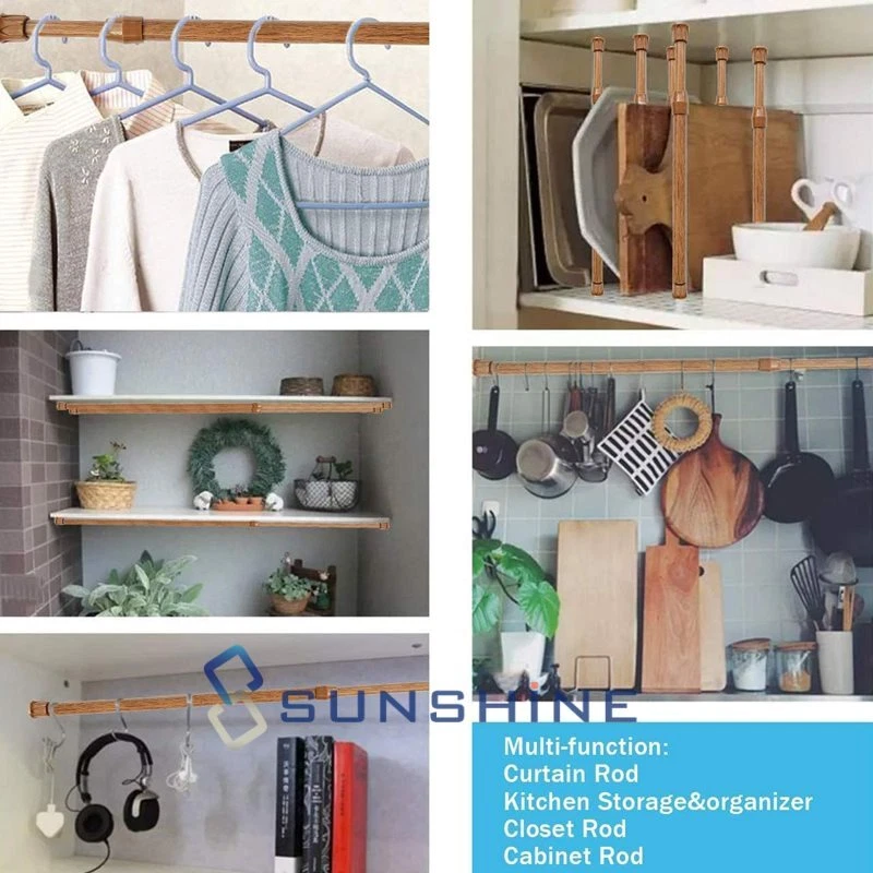 Barra de cortina de metal de 2 piezas de 15-44 pulgadas antideslizante resorte barra de cortina de tensión de alta resistencia Foto 2 de 4