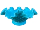 FENTON TURQUOISE AQUA HOBNAIL MILK GLASS 8.5 X 3.5 ROUND EPERGNE BASE