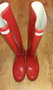 red hunter wellies