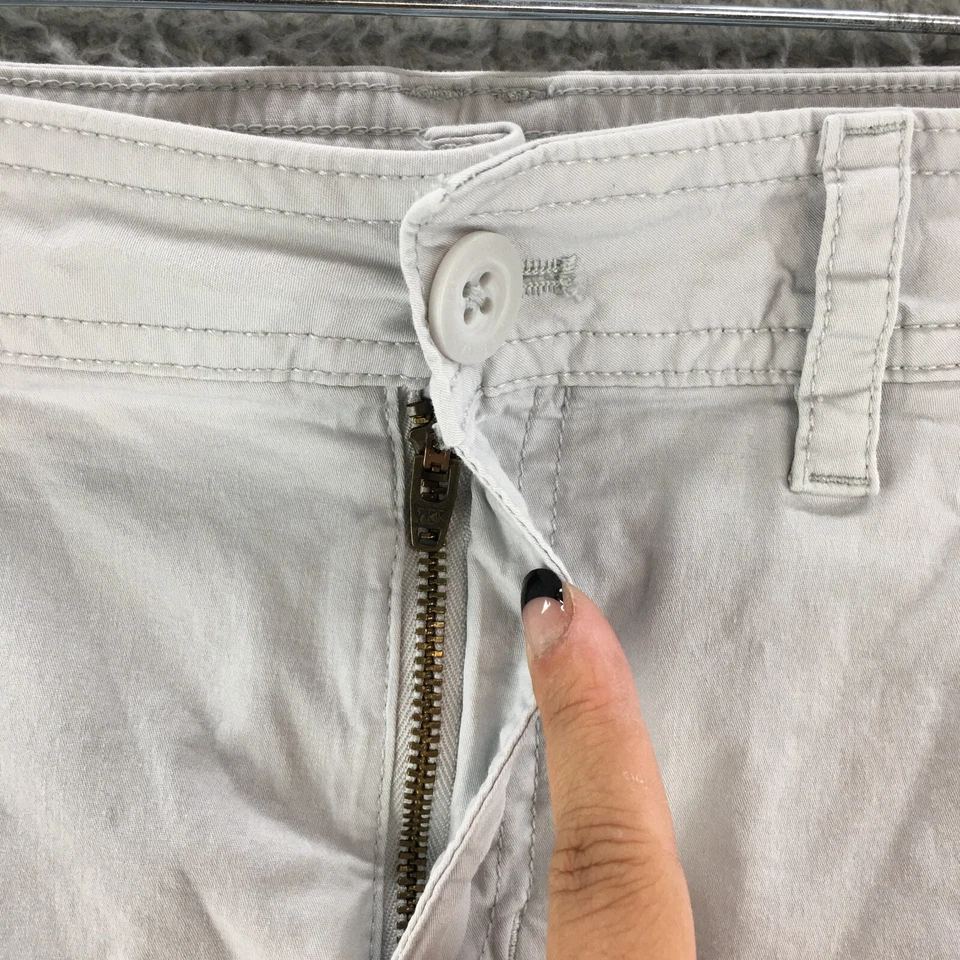 Pantalones Cortos Chinos de Golf Eddie Bauer para Mujer 8 Gris Tiro Medio Botón Cremallera Mosca Bolsillo Lateral Foto 3 de 4