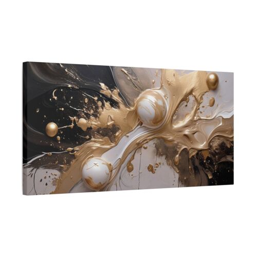 Abstract Gold and Black Art Canvas, Modern Wall Decor, Home Aesthetic - Picture 15 of 18