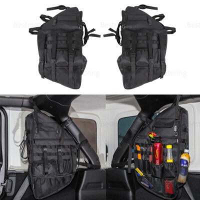 2x Roll Bar Storage Bag Rear Truck Backpack Organizer for Jeep Wrangler JL 2018+