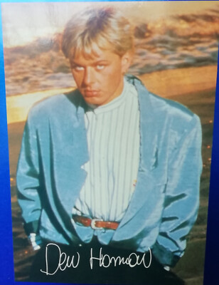Den Harrow originale Autogrammkarte 1986 BMG/Ariola zum Album OVERPOWER rar