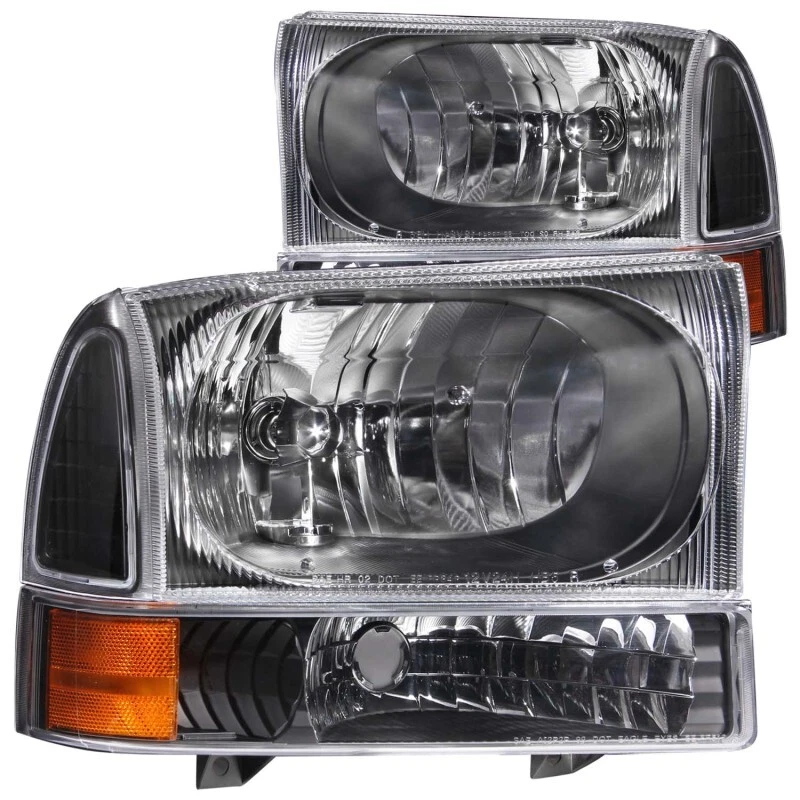 Faros de cristal negros ANZO para Ford Excursion 2000-2004 Foto 3 de 4
