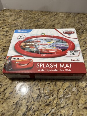 Disney Cars Go Floats Sprinkler Pad, Kids Splash 5 Ft. Mat Inflatable Water Toys