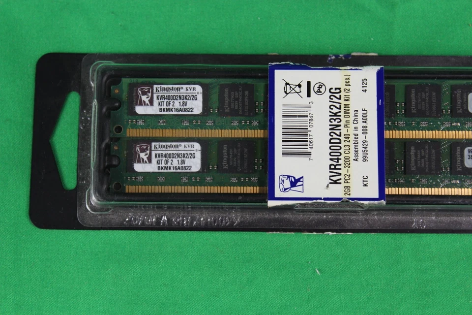 NEW KINSTON 2 X 2GB PC2-3200 CL3 240 PIN DIMM KIT 4GB TOTAL KVR400D2N3K2/2G - Image 3 of 4