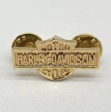 ⭐️ Harley Davidson Motorcycles Bar & Shield Hat Vest Jacket Pin - Gold Tone