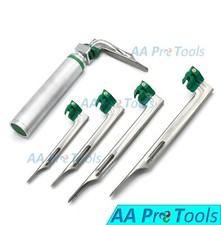 Fiber Optic Miller Laryngoscope Set 5 LED Blades + Handle