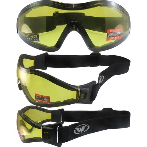 2 Global Vision Z33 Foam Padded Motorcycle Riding Goggles Shatterproof Anti Fog - Picture 3 of 3