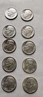 Lot of 10 - U.S. 90% Silver Roosevelt Dimes 1960-1964 Various Mints $1 Face #30