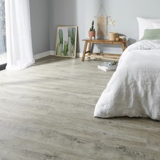 GoodHome Baila Distressed grey-brown oak Wood effect Textured Click vinyl Click 