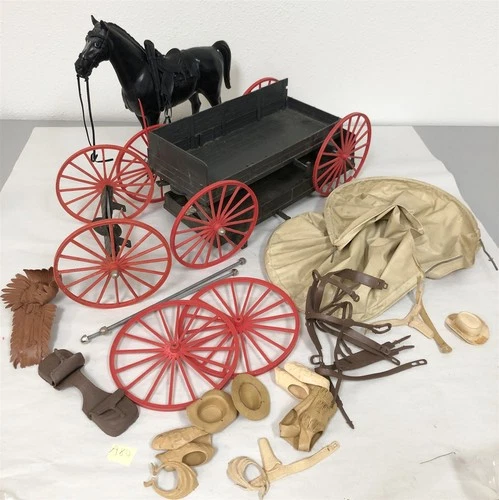 1960s MARX JOHNNY WEST HORSE AND WAGON ACCESSORIES LOT #80