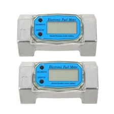 2pcs 15.8-132 GPM 2 Inch Digital Flow Meter for Accurate Liquid Flow Measurement