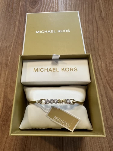 Bracciale Michael Kors oro logo MK con strass MKJX7316710
