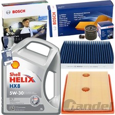 BOSCH INSPEKTIONSPAKET+SHELL 5W30  passend für A3 8V GOLF 7 PASSAT B8 LEON 5F