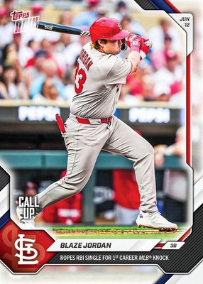 Blaze Jordan Call Up RBI Single For 1st Hit 2026 MLB Topps NOW Card 323 PRESALE