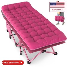 Slendor XXL Camping Cot with Mattress, Pillow Carry Bag, 32" Extra Wide