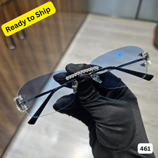 VVS Moissanite Sunglasses Glasses Iced Out Mens Rimless Glasses Gift For Men