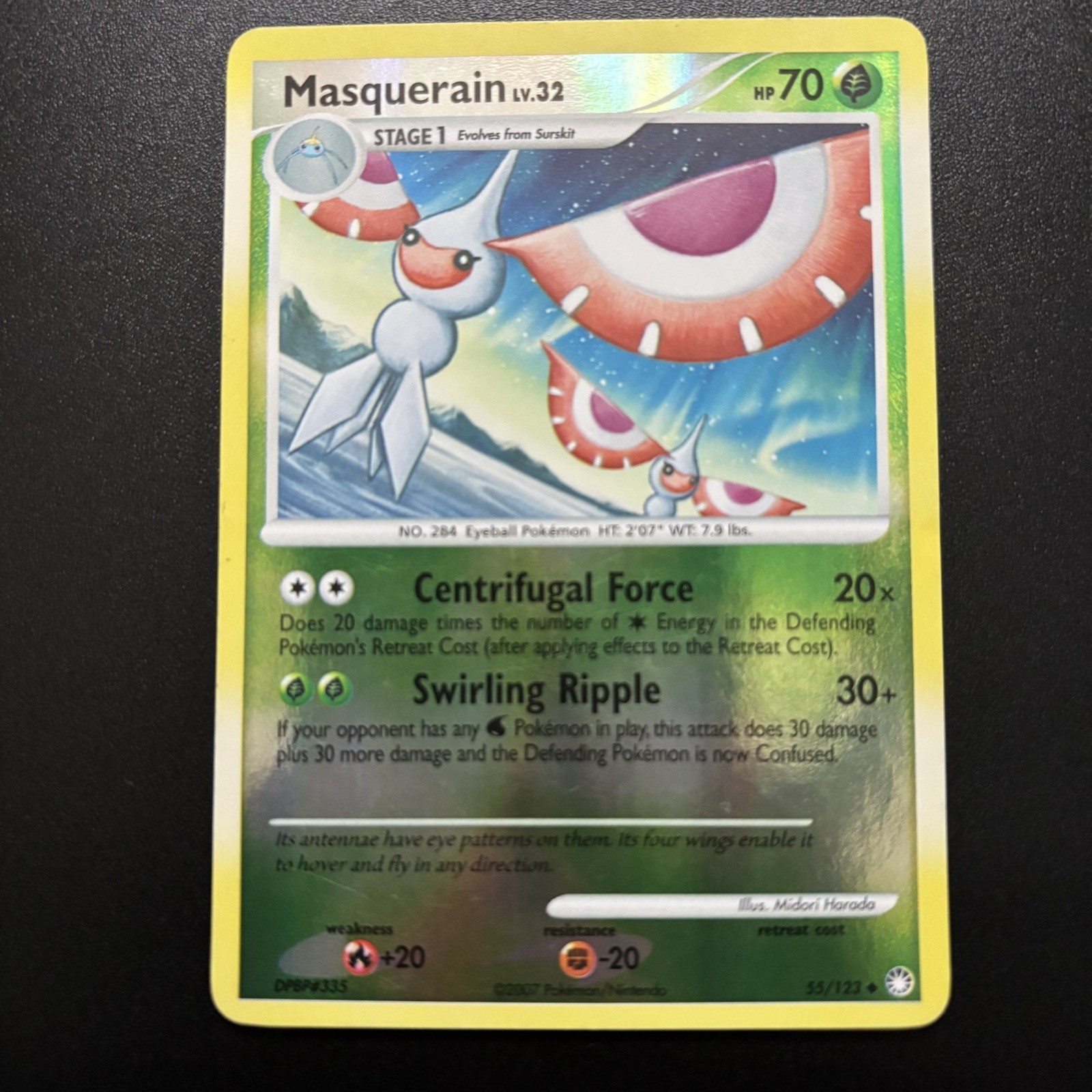 Masquerain - Reverse Holo - 55/123 Mysterious Treasures - Pokémon TCG - 2007