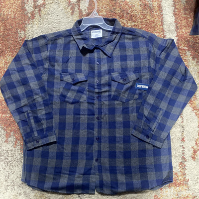 NEW Mission Ridge Men's Long Sleeve Lightweight Plaid Flannel XXLarge XXL Blgray