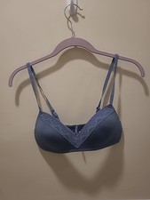 Maidenform Womens Padded Wireless Gray Bra 34B Adjust Straps All day Comfort