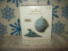 HALLMARK STAR WARS THE DEATH STAR AND STAR DESTROYER 2008 CHRISTMAS ORNAMENTS