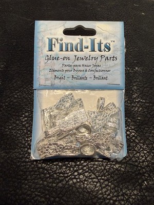 Find-Its SILVER Plated Floral Pattern Bail, Glue On, 24 Pieces, Glue-On, Pendant
