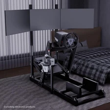 Hottoby Racing Sim Cockpit Auminum With Triple Monitor Stand Fits Thrustmaster