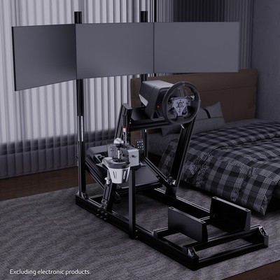 Hottoby Racing Sim Cockpit 4080Auminum With Triple TV Stand Fit For Thrustmaster