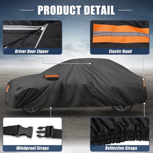 Cubierta de coche Oxford 210D-PU impermeable para Toyota Camry 07-22 con cremallera negra - Imagen 5 de 8