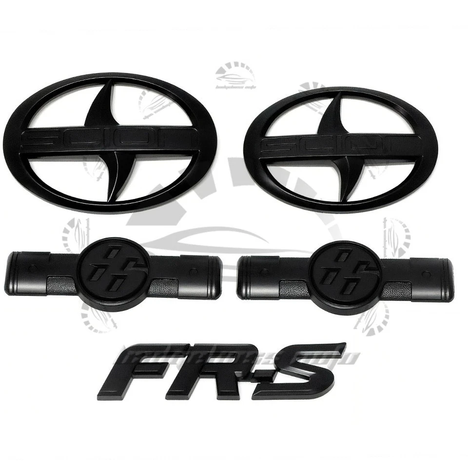 SET of 5 Matte Black For 2012-2016 Scion FRS Front Rear Fender Emblem Side Badge Foto 2 de 4