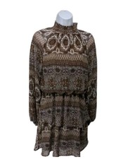 Lulus High Neck Blouson Long Sleeve Mini Dress Womens S Classic #7500