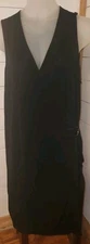 Laura Ashley Dress Black Maxi Dress Sleeveless V Neck Size XL Womens #Dress20