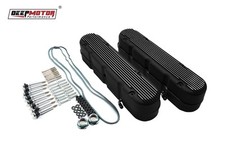 Deepmotor Aluminum Finned Valve Covers W Coil Mounts Cover For Ls Black Deepmotor Aluminum Finned Valve Covers W Coil Mounts Cover For Ls Black