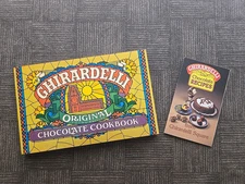 GHIRADELLI CHOCOLATE COOKBOOK Lot of 2 - Nitty Gritty Prod. 1988 and Ad Pamphlet