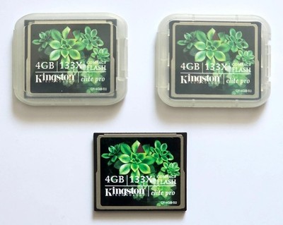 3 x Kingston Elite Pro 4GB 133x CompactFlash Speicherkarte (CF/4GB-S2)